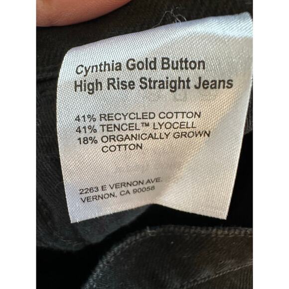 Reformation Cynthia Gold Button High Rise Straight Jeans Size 24 NWT - Picture 12 of 14